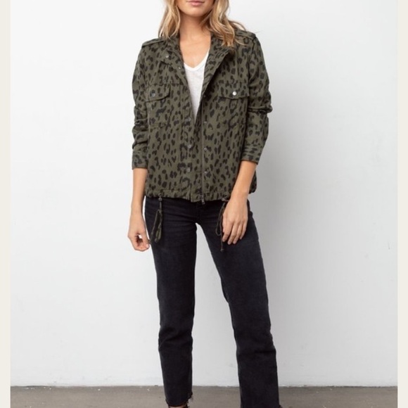 Rails Collins Green Leopard Tencel Lightweight Military Jacket Green Size XS - Picture 3 of 12
